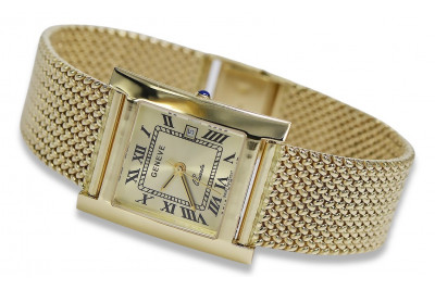 Montre-bracelet en or jaune 14 carats pour homme de Genève mw009y&mbw014y