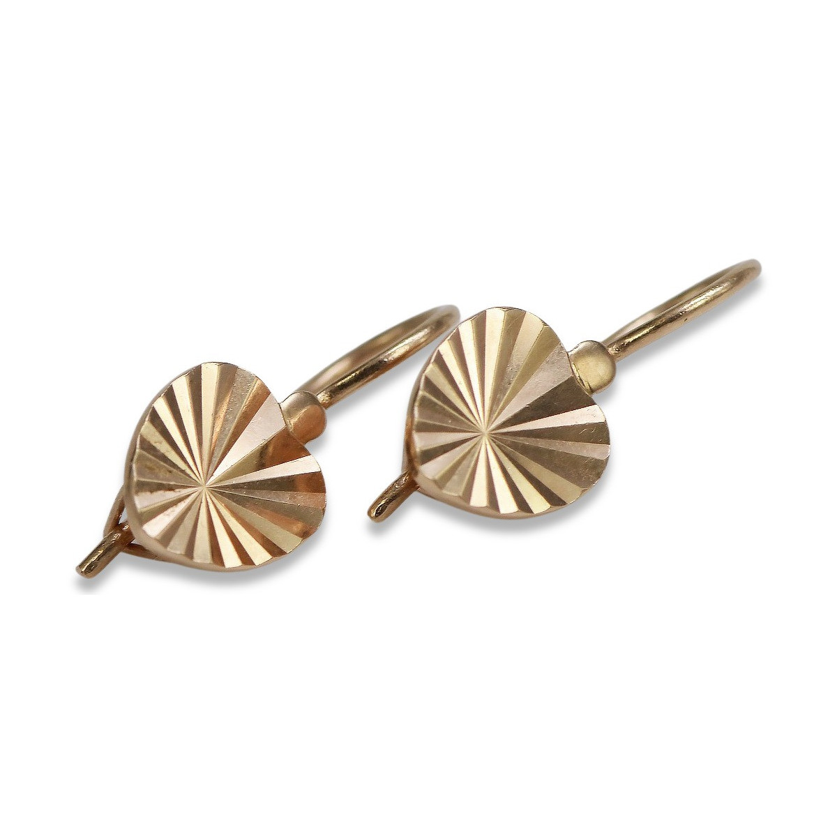 "No Stones Original Vintage 14K Rose Gold Leaf Earrings" ven113 ven113