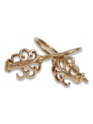 "Boucles d'oreilles vintage en forme de feuille, Or rose 14 carats 585 d'origine vintage" ven201 ven201