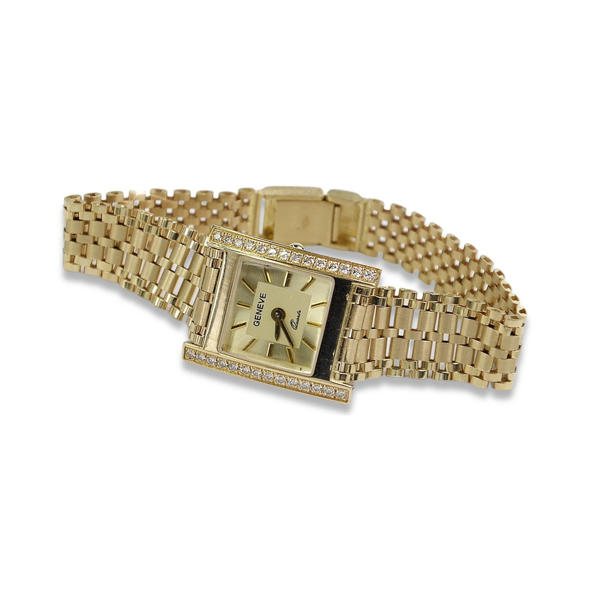 Goldene 14k Damen Armbanduhr Genf lw035y&lbw002y