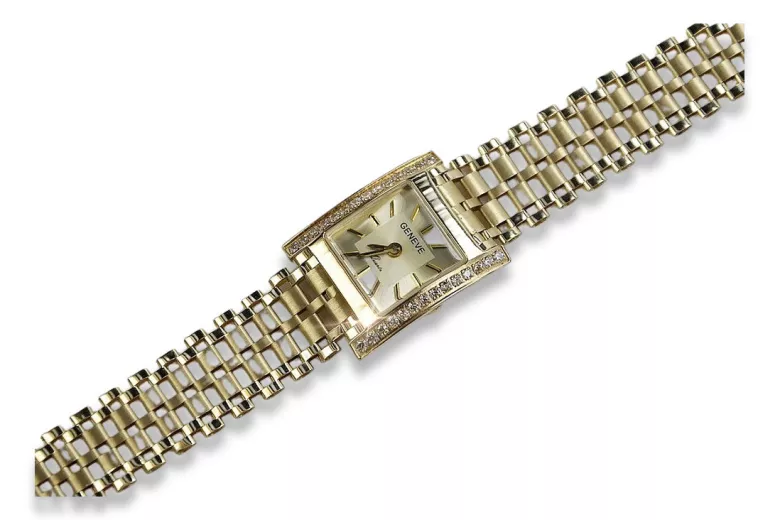 Goldene 14k Damen Armbanduhr Genf lw035y&lbw002y