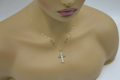 Итальянский католический крест из белого золота 14k ctc002w ctc002w