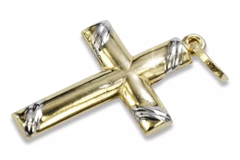 Cruz ★ Católica de Oro russiangold.com ★ Oro 585 333 Precio bajo