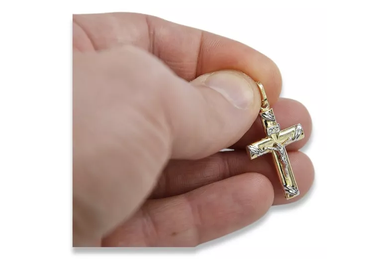 Golden Catholic Cross ★ russiangold.com ★ Gold 585 333 Low price