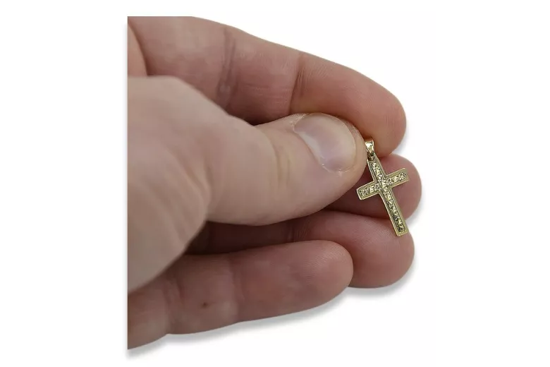 Golden Catholic Cross ★ russiangold.com ★ Gold 585 333 Low price