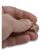 Białe 14k złoto Katolicki krzyż wisior ctc006w ctc006w