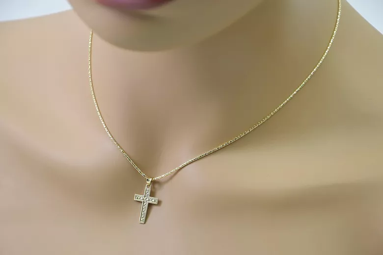 Croix ★ catholique d’or russiangold.com ★ or 585 333 Prix bas