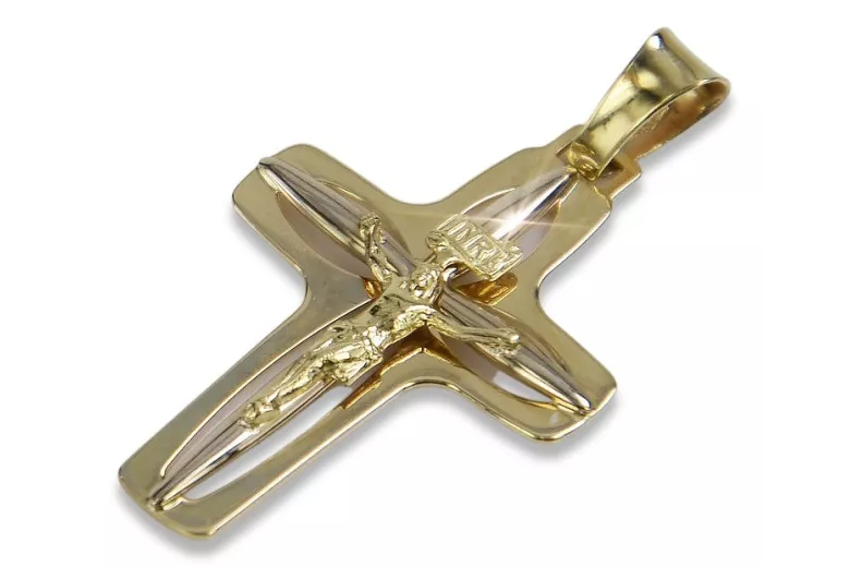 Golden Catholic Cross ★ russiangold.com ★ Gold 585 333 Low price