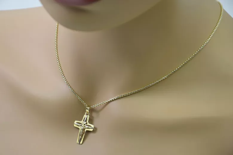 Cruz ★ Católica de Oro russiangold.com ★ Oro 585 333 Precio bajo