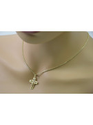 14K Gelb- & Weißgold Katholische Jesus Kreuz ctc009yw