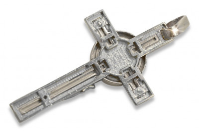 "14K White Gold Catholic Jesus Cross Pendant" ctc010w ctc010w