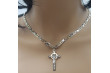 Croix de Jésus Catholique en Or Blanc 14 Carats ctc010w ctc010w