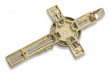 Włoski krzyż katolicki z Jezusem w stylu vintage, różowy różańcowy, 14k żółte białe złoto ctc010yw ctc010yw