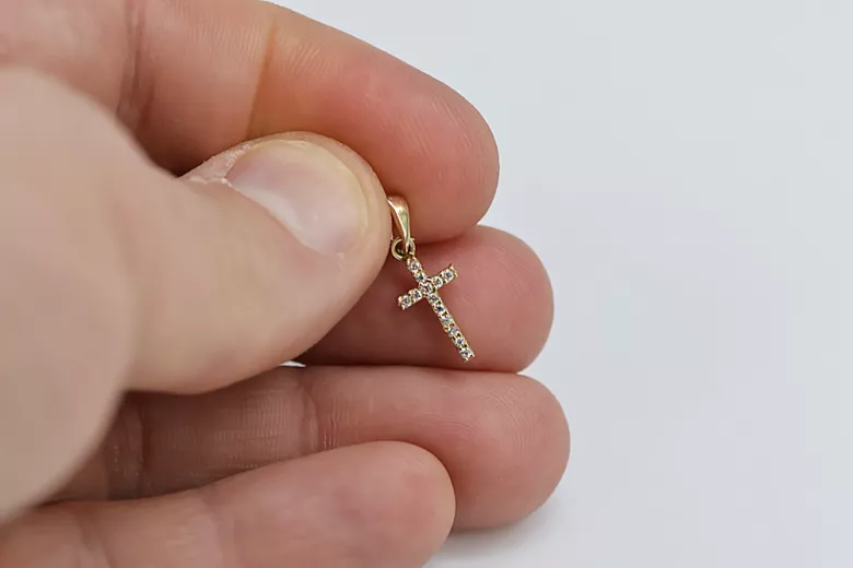 Golden Catholic Cross ★ russiangold.com ★ Gold 585 333 Low price