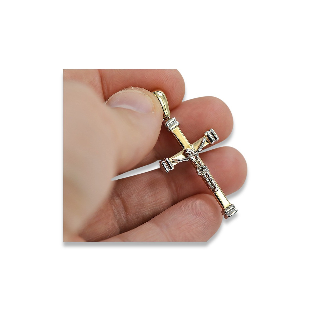 Golden Catholic Cross ★ russiangold.com ★ Gold 585 333 Low price