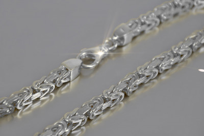 Elegant Italian White Gold Byzantine Chain - 14K White Gold cc052w