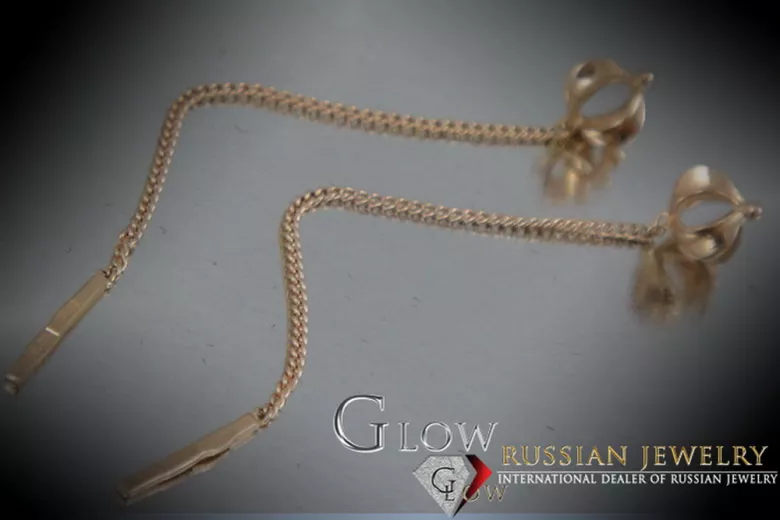 "Elegantes Pendientes Colgantes de Oro Rosa Antiguo 14k Sin Piedras" ven012 ven012