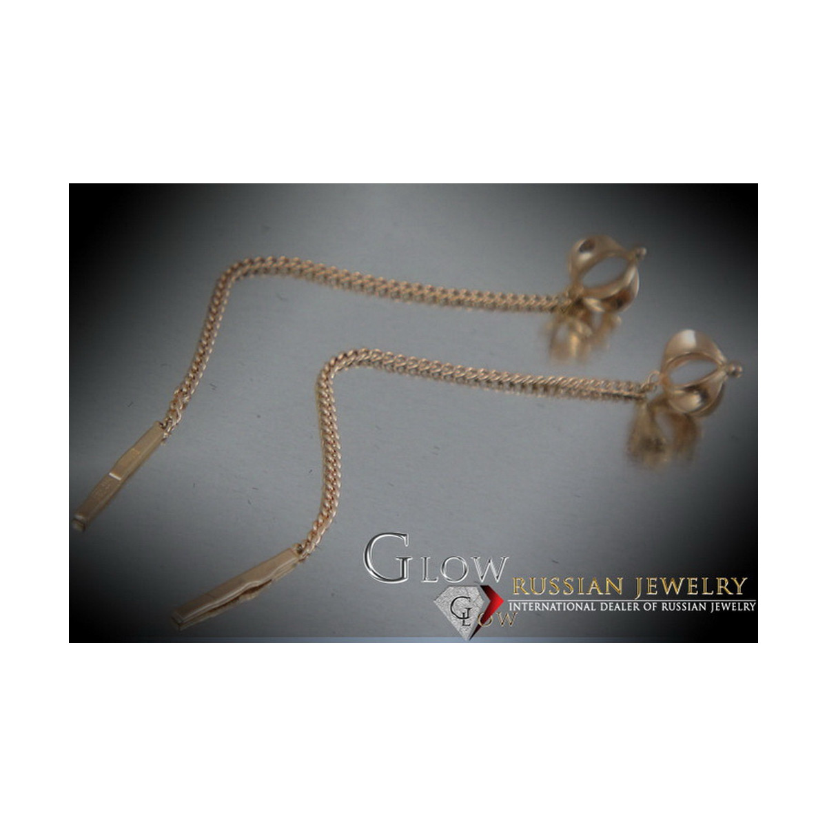 "Elegantes Pendientes Colgantes de Oro Rosa Antiguo 14k Sin Piedras" ven012 ven012