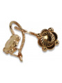 "Boucles d'oreilles vintage en or rose 14 carats 585 avec feuilles anciennes - Pas de pierres" ven082 ven082