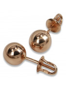 "Authentic Vintage 14K Rose Gold Ball Earrings - No Stones" ven085 ven085