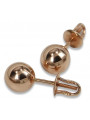 "Authentic Vintage 14K Rose Gold Ball Earrings - No Stones" ven085 ven085