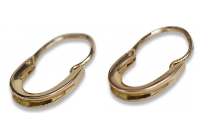 "Classic No Stones Vintage 14K Rose Gold Hoops Earrings" ven095 ven095