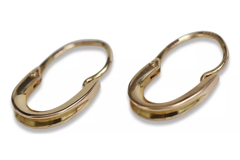 "Classic No Stones Vintage 14K Rose Gold Hoops Earrings" ven095 ven095