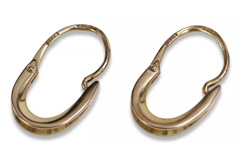 Boucles d'oreilles Hoops vintage en or rose 14 carats 585 sans pierres ven095 ven095