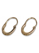 "Classic No Stones Vintage 14K Rose Gold Hoops Earrings" ven095 ven095