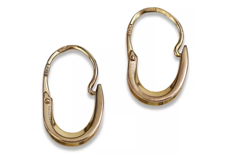 Boucles d'oreilles Hoops vintage en or rose 14 carats 585 sans pierres ven095 ven095