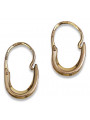 "Classic No Stones Vintage 14K Rose Gold Hoops Earrings" ven095 ven095