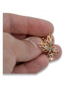 Vintage Rose Pink 14K Gold Maple Leaf Earrings - No Stones ven096rw