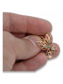 Vintage Rose Pink 14K Gold Maple Leaf Earrings - No Stones ven096rw