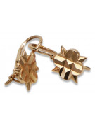 "No Stones, 14K Rose Gold Vintage Leaf Earrings" ven098 ven098