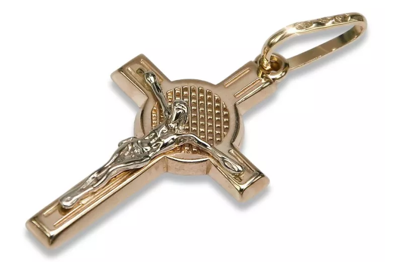 Cruz ★ papal católica de oro russiangold.com ★ oro 585 333 Precio bajo