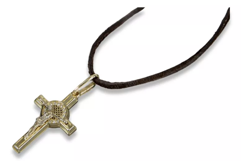 Golden Catholic Cross ★ russiangold.com ★ Gold 585 333 Low price