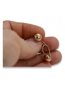 "No Stones Original Vintage 14K Rose Gold Ball Earrings" ven178 ven178