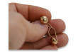 Оригинальные винтажные серьги-шарики из розового золота 14k 585 без камней ven178 ven178