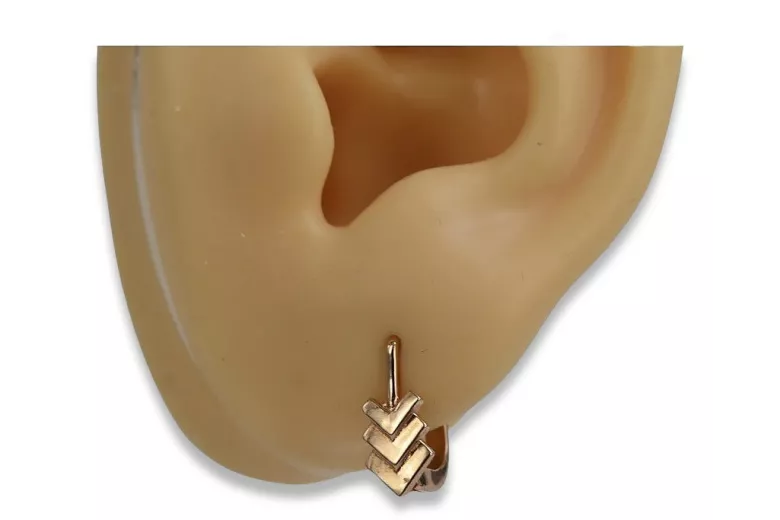 "No Stones 14K 585 Gold Vintage Leaf Earrings" ven100 ven100