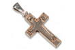 Croix catholique en or rose 14 carats et blanc vintage - 14K Or Rose Blanc ctc026rw