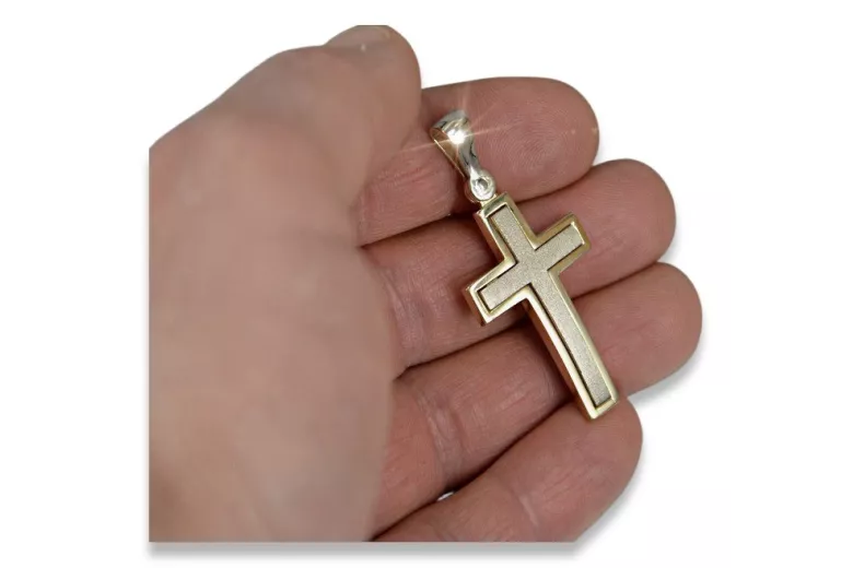 Cruz ★ Católica de Oro russiangold.com ★ Oro 585 333 Precio bajo