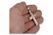 "Elegant 14K Yellow White Gold Vintage Italian Catholic Cross Pendant" ctc026yw ctc026yw