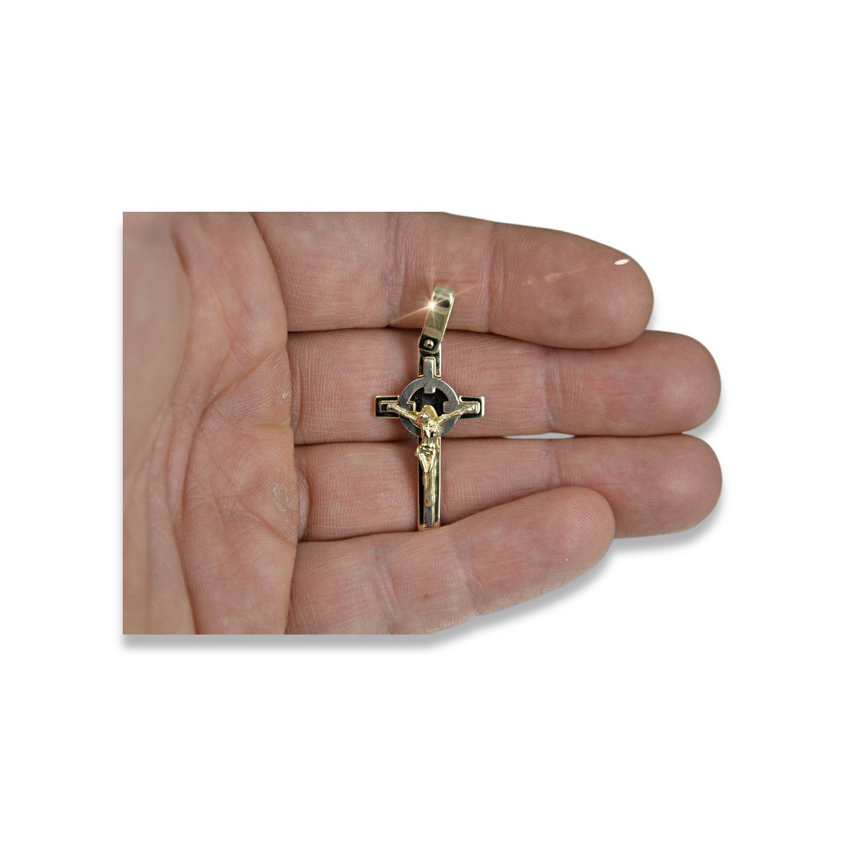 Golden Catholic Cross ★ russiangold.com ★ Gold 585 333 Low price