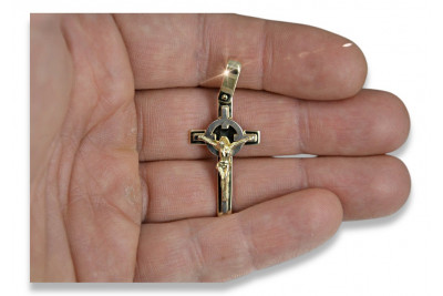 "Classic 14K Rose Gold Catholic Cross Pendant" ctc089r ctc089r