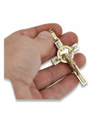 Vintage Rose Rosa Italienisches 14k Gelb- & Weißgold Katholisches Jesus-Kreuz Schmuck ctc096yw ctc096yw