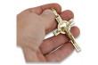 Croix Catholique de Jésus en Or Jaune Blanc 14k avec Rose Vintage Italienne ctc096yw ctc096yw