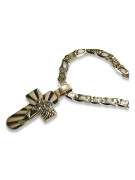 "Heavenly Italian 14k Gold Cross on Cartier Chain" ctc023y&cc031y