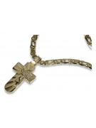 Chaîne Cartier en or jaune 14 carats croix catholique (Cartier chain in 14k yellow gold Catholic cross) ctc023y&cc031y