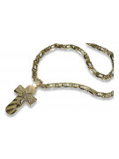 Chaîne Cartier en or jaune 14 carats croix catholique (Cartier chain in 14k yellow gold Catholic cross) ctc023y&cc031y