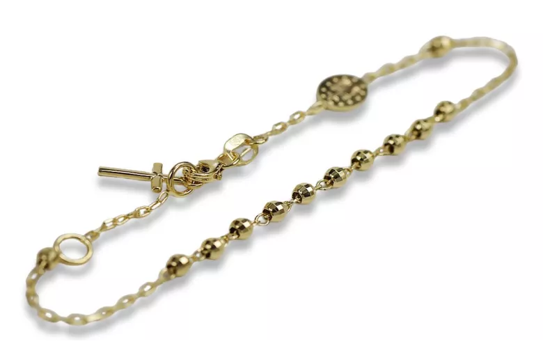 Pulsera★ rosario de oro rosa amarillo russiangold.com ★ Oro 585 333 Precio bajo